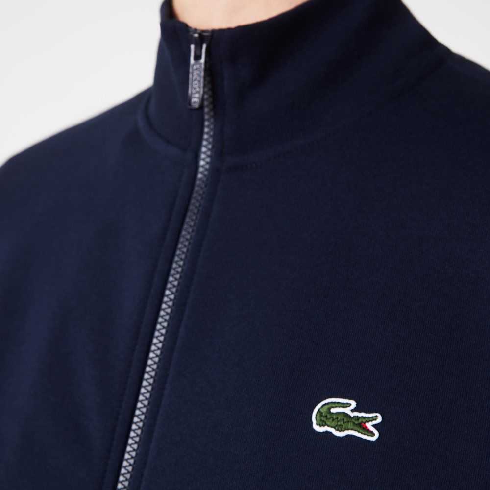 Lacoste Regular Fit Brushed Fleece Zippered Marineblå Blå | 1928-GRPCS