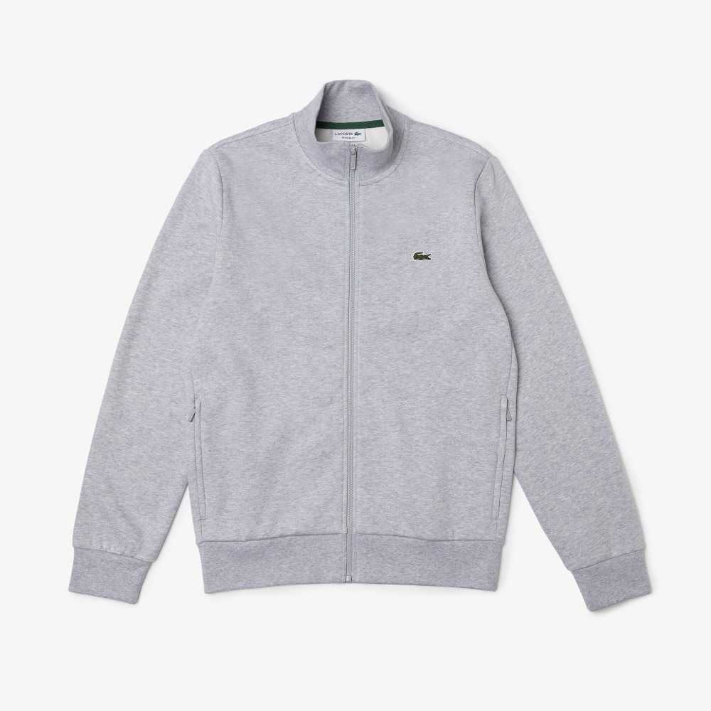 Lacoste Regular Fit Brushed Fleece Zippered Grå | 8942-AOEMH