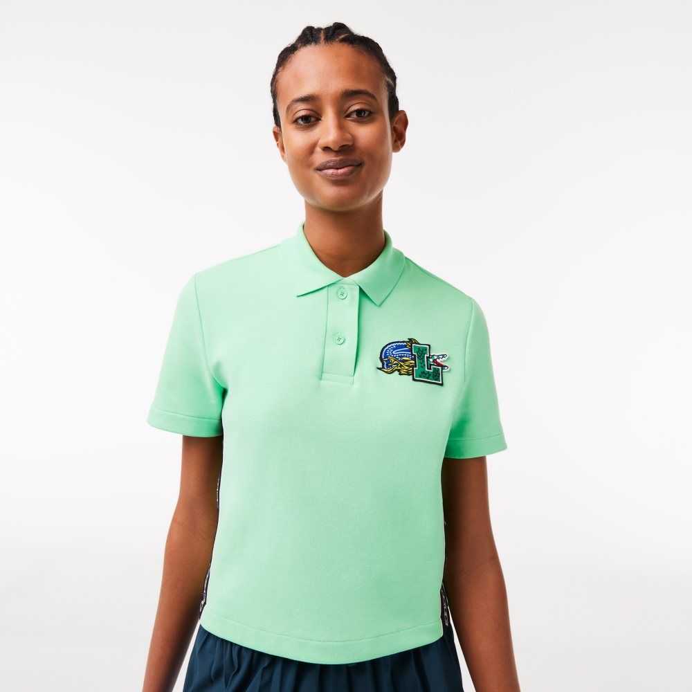 Lacoste Regular Fit Comic Badge Lyse Grønn | 7361-VOALP