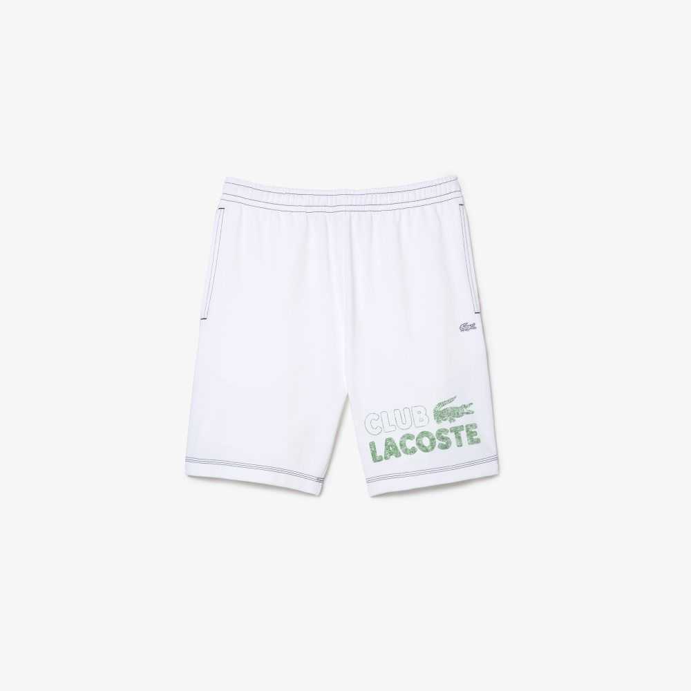 Lacoste Regular Fit Contrast Branding Fleece Hvite | 5027-BVSGT