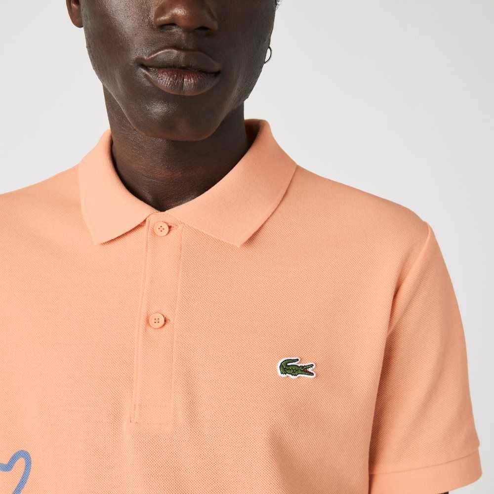 Lacoste Regular Fit Crocodile Print Bomull Pique Lyse Oransje | 6345-CANOL