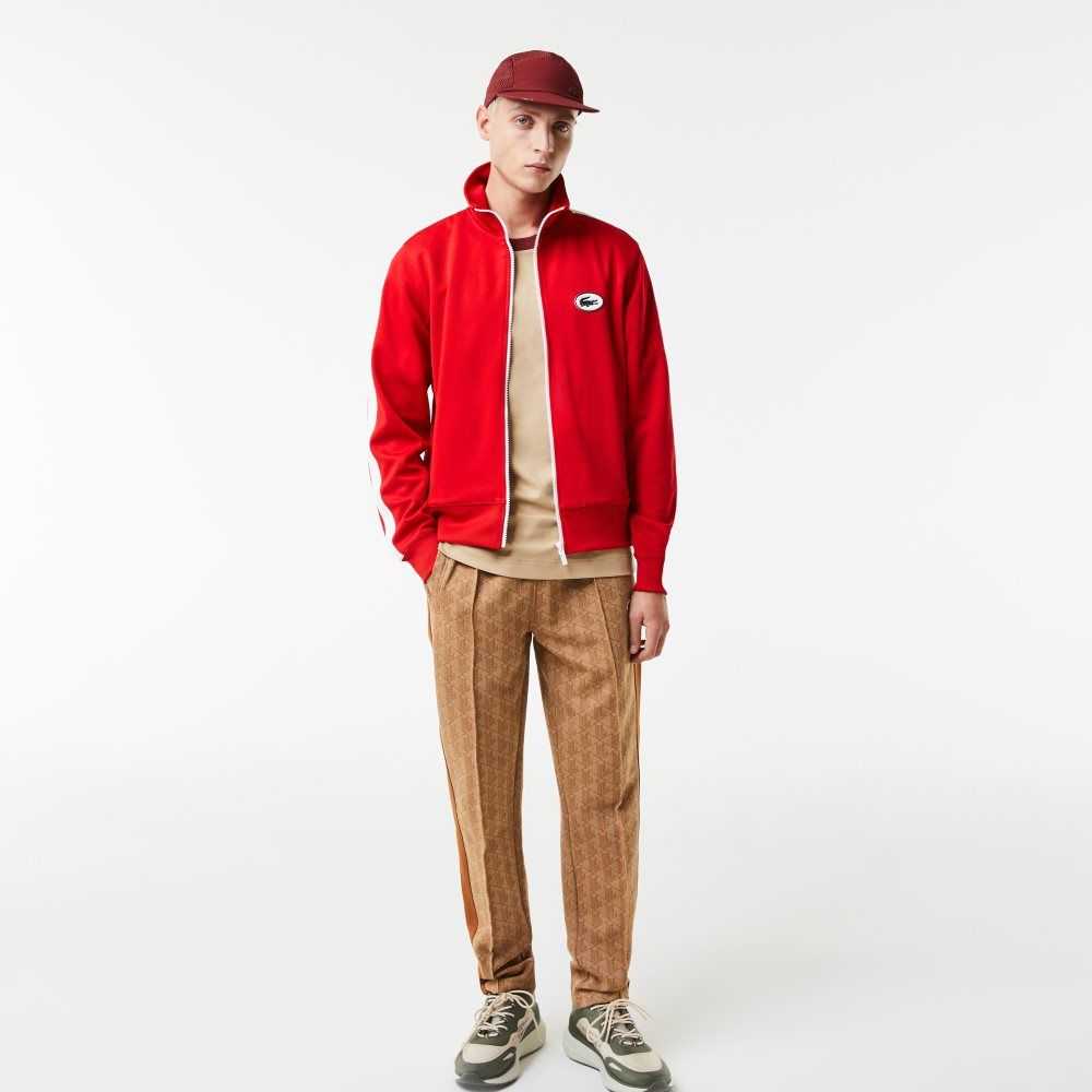 Lacoste Regular Fit High-Neck Pique Zip Rød | 4687-HGNTL