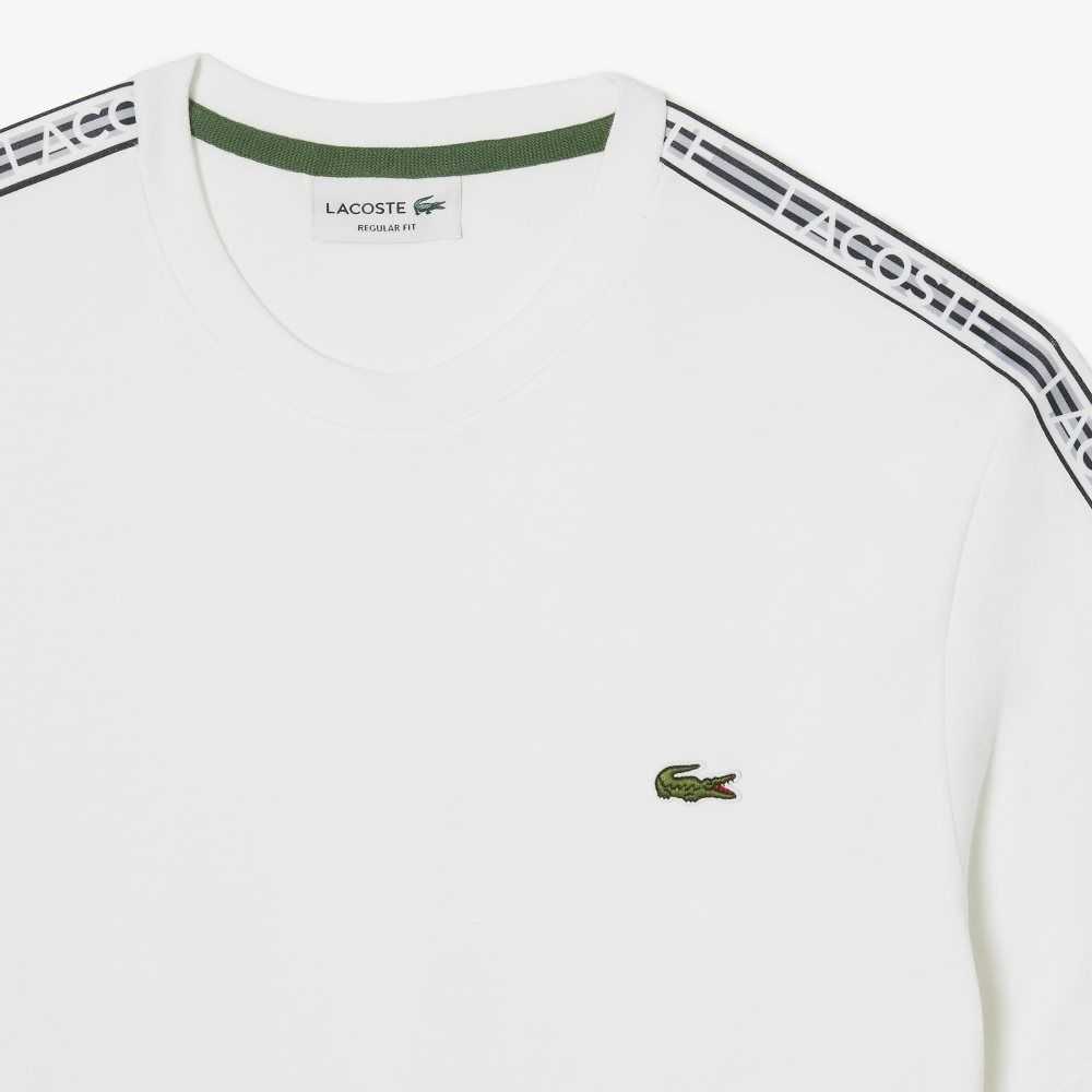 Lacoste Regular Fit Logo Stripe Hvite | 1057-LUPVM