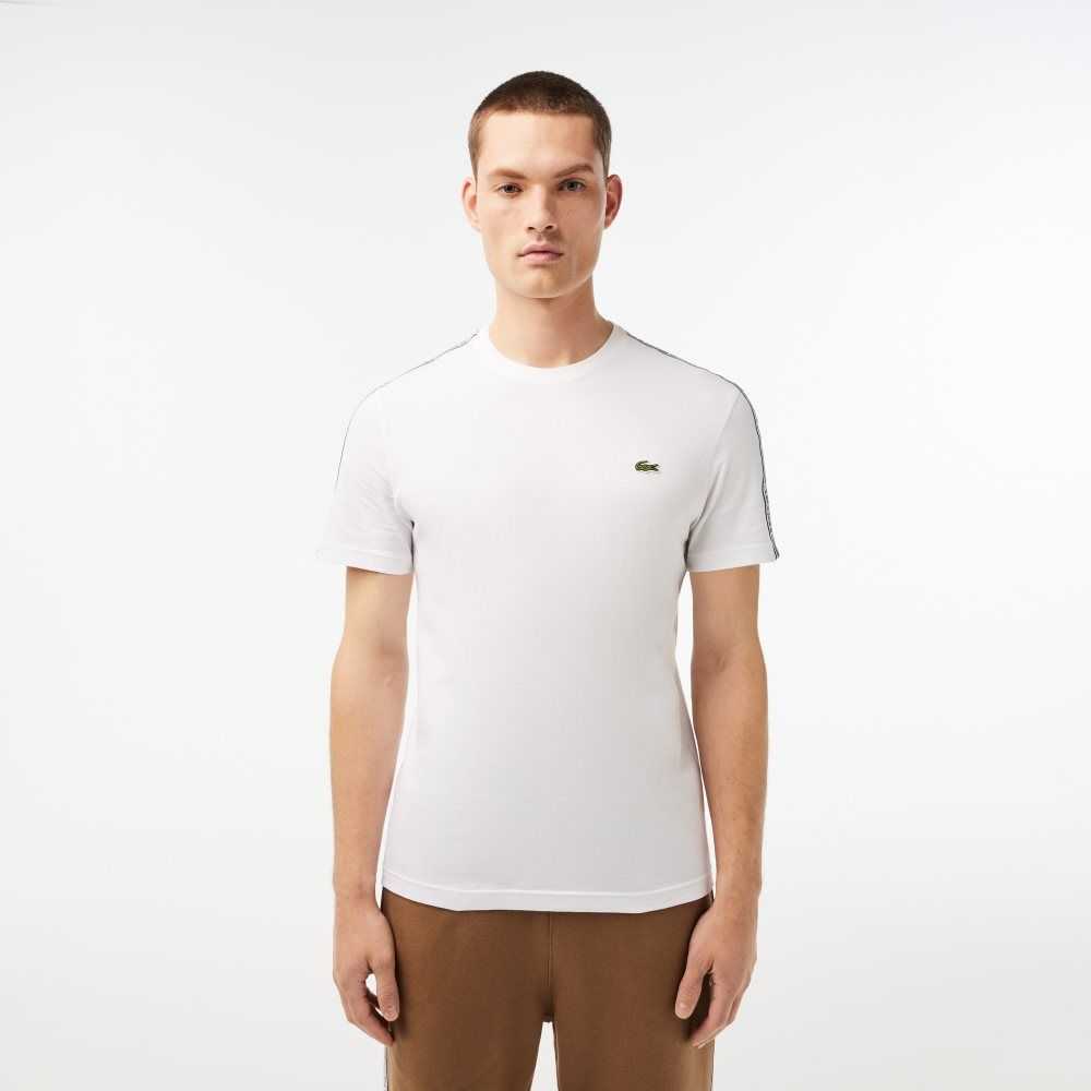 Lacoste Regular Fit Logo Stripe Hvite | 1057-LUPVM