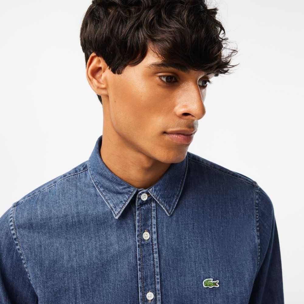 Lacoste Regular Fit Organic Bomull Denim Blå | 2501-OVAZD