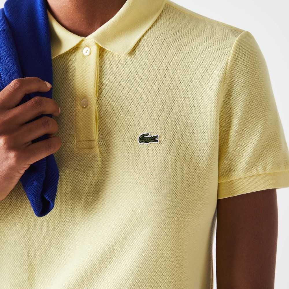 Lacoste Regular Fit Soft Bomull Petit Pique Gul | 8046-SHZIA