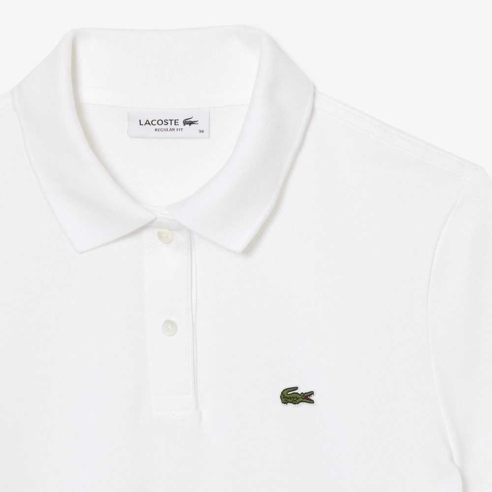 Lacoste Regular Fit Soft Bomull Petit Pique Hvite | 8934-KFVGM