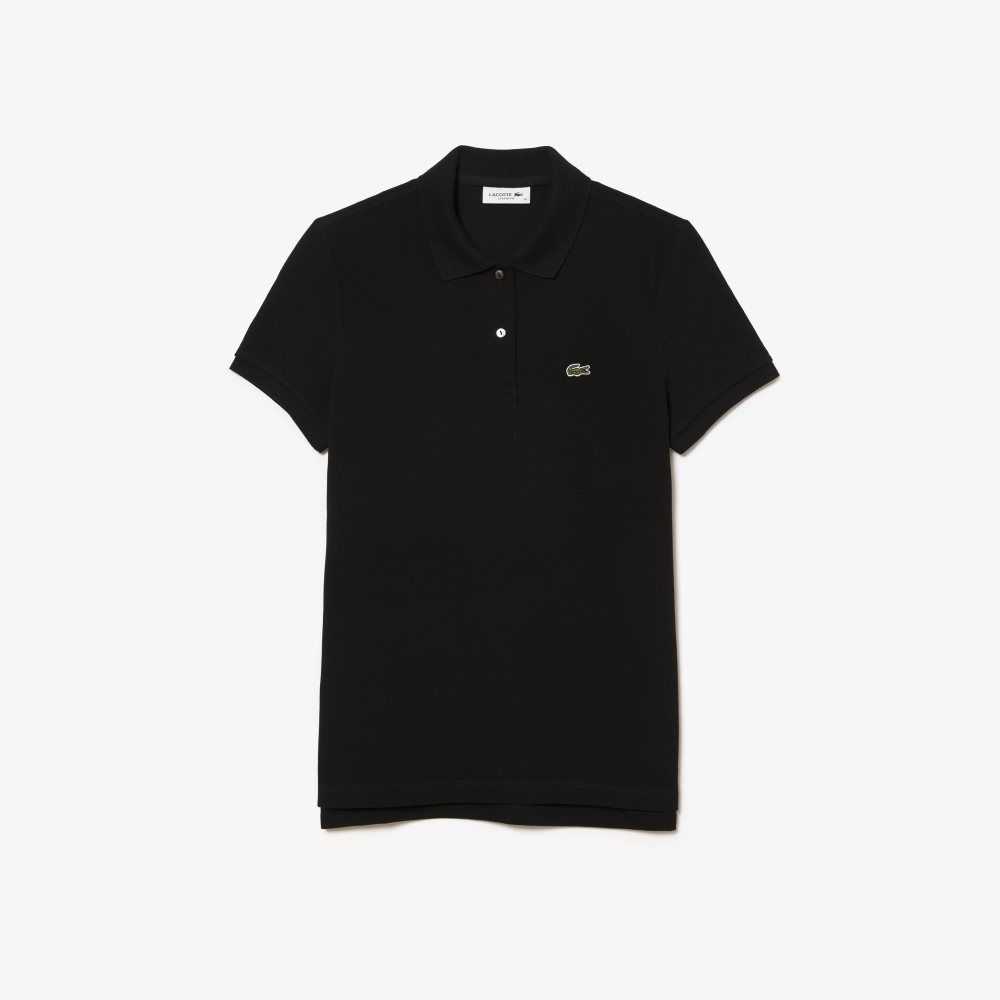 Lacoste Regular Fit Soft Bomull Petit Pique Svarte | 9318-OGEUP