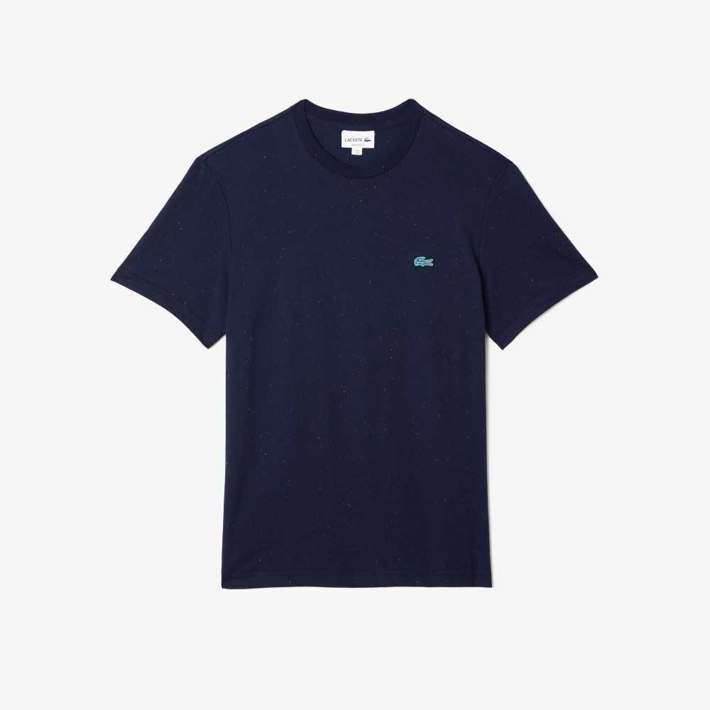 Lacoste Regular Fit Speckled Print Bomull Jersey Marineblå Blå | 0247-HECIK