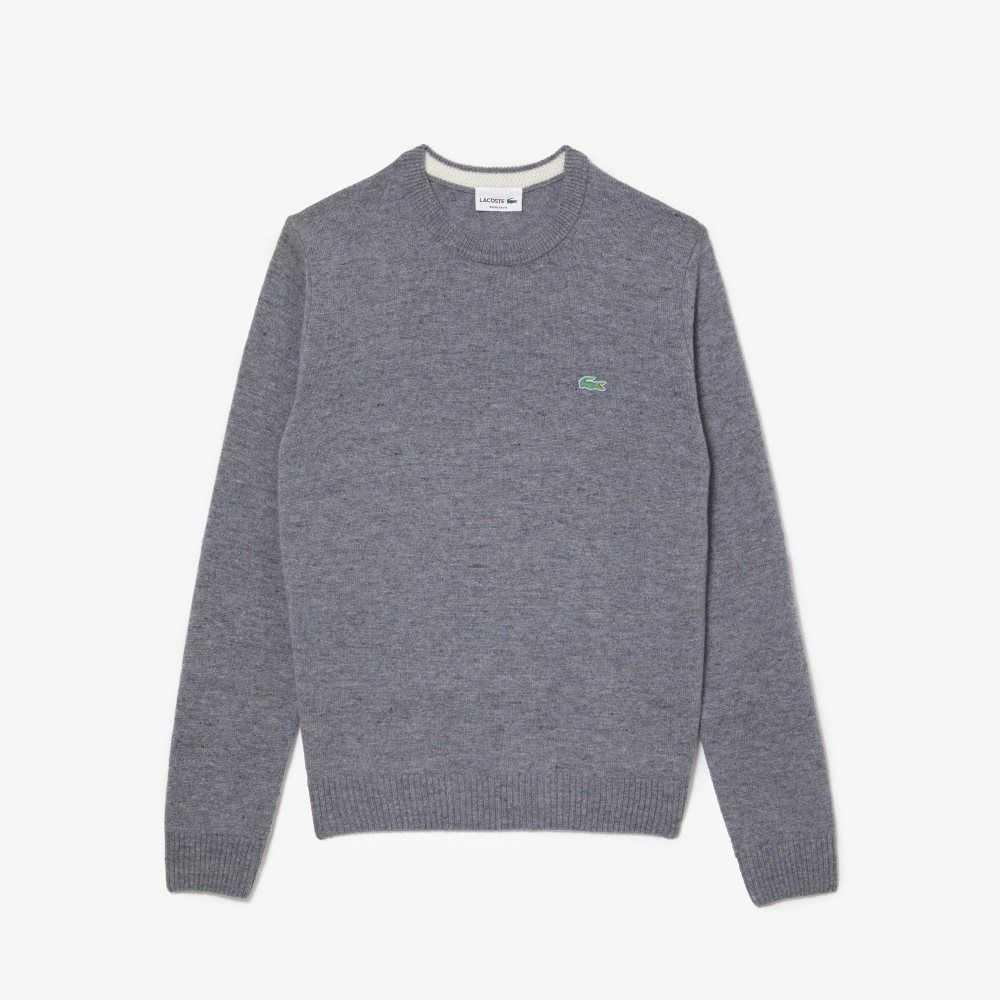 Lacoste Regular Fit Speckled Print Ull Jersey Grå | 9216-GHLSX