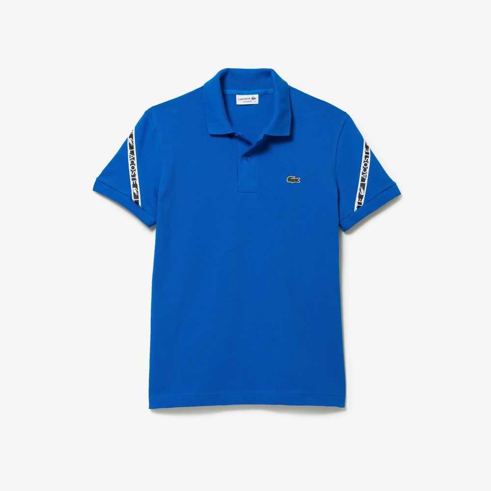 Lacoste Regular Fit Stretch Mini Pique Blå | 4283-ZIDGC