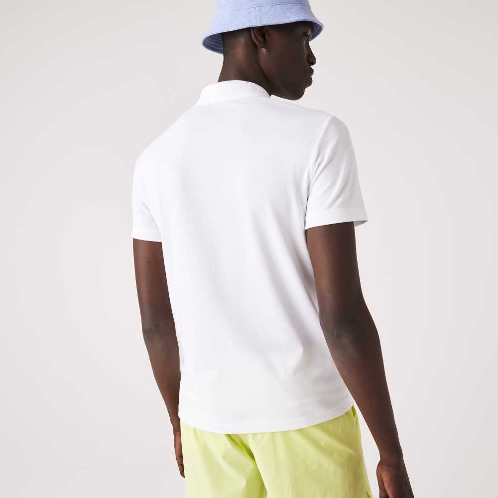 Lacoste Regular Fit Stretch Organic Bomull Hvite | 8170-NVHOL