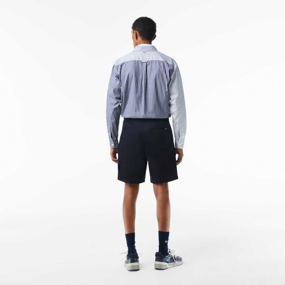 Lacoste Regular Fit Stretch Organic Bomull Bermuda Marineblå Blå | 9370-YTAKM