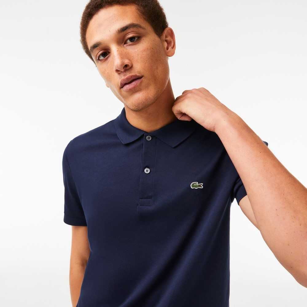 Lacoste Regular Fit Ultra Soft Bomull Jersey Marineblå Blå | 0156-GQLTM