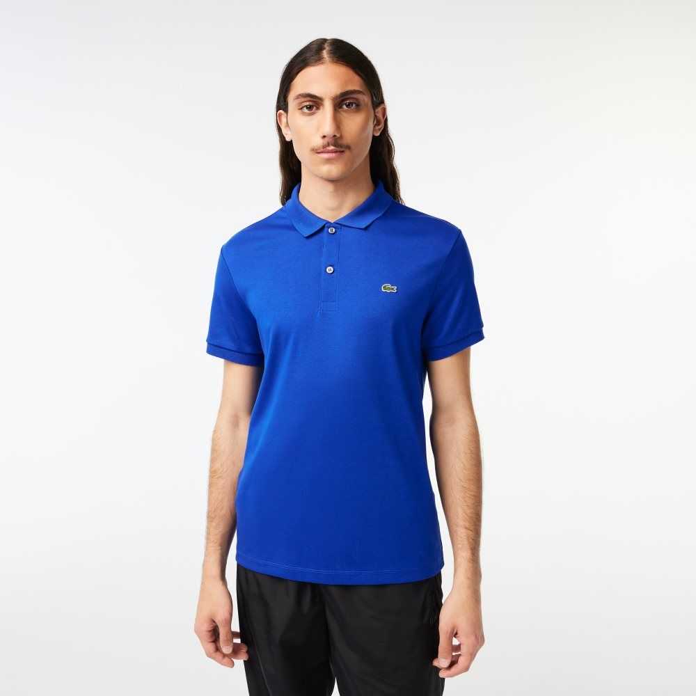 Lacoste Regular Fit Ultra Soft Bomull Jersey Blå | 5904-SHYLK