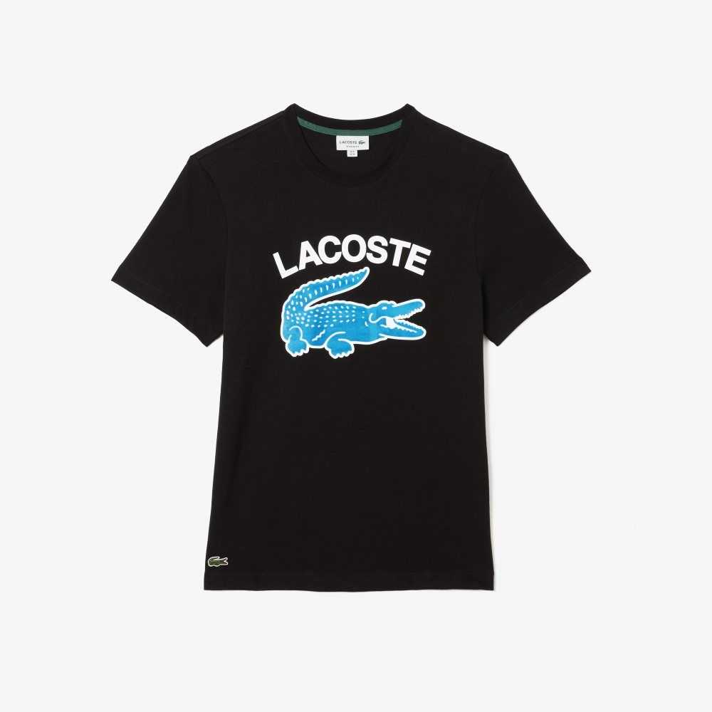 Lacoste Regular Fit XL Crocodile Print Svarte | 5026-LFJAP