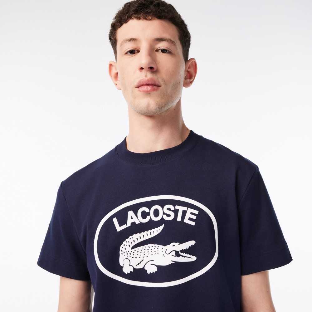 Lacoste Relaxed Fit Branded Bomull Marineblå Blå Hvite | 1206-SFQDP