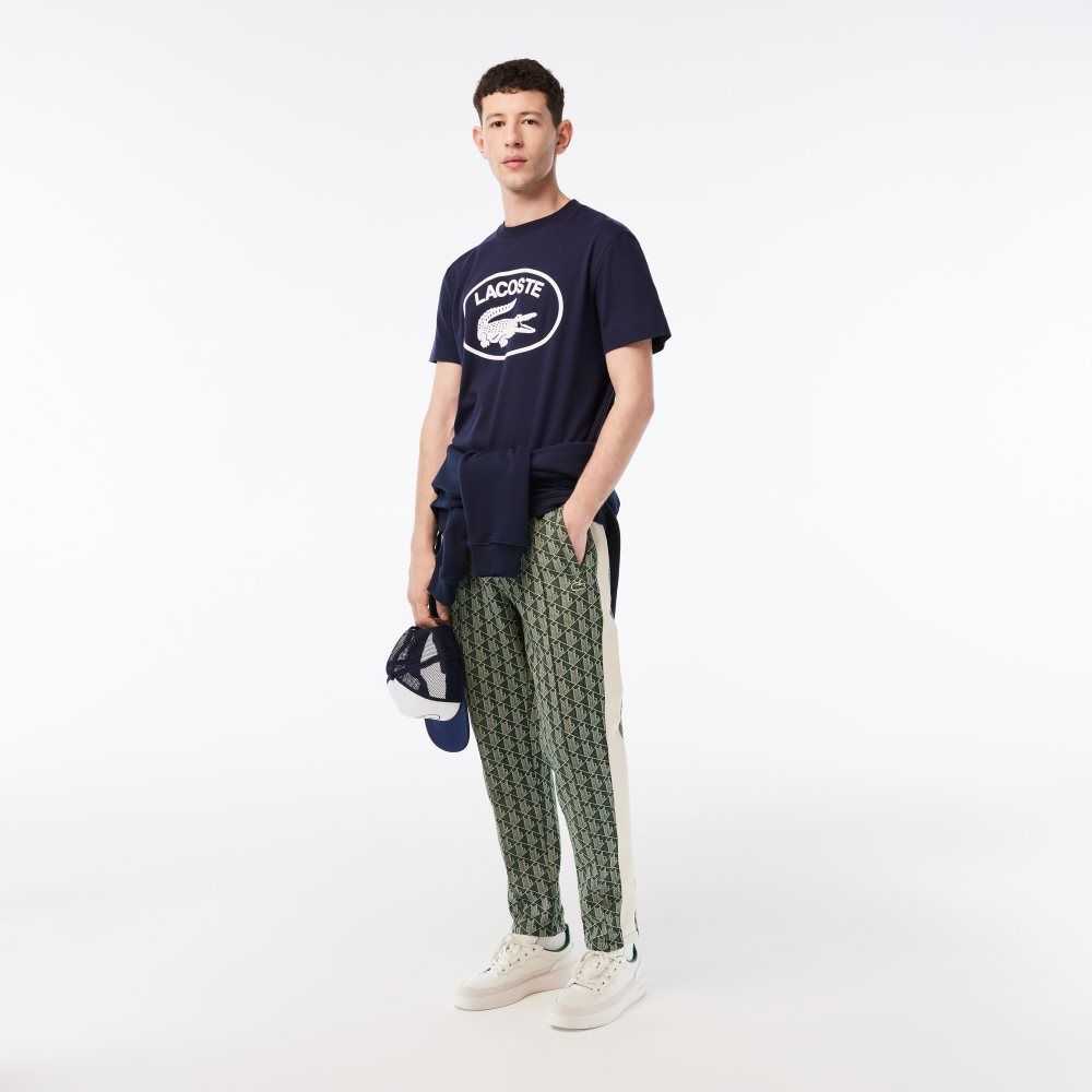 Lacoste Relaxed Fit Branded Bomull Marineblå Blå Hvite | 1206-SFQDP