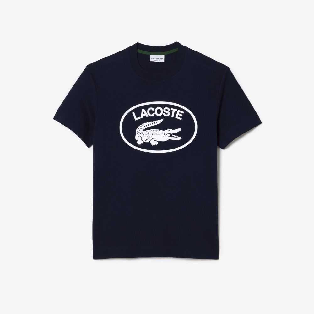 Lacoste Relaxed Fit Branded Bomull Marineblå Blå Hvite | 1206-SFQDP