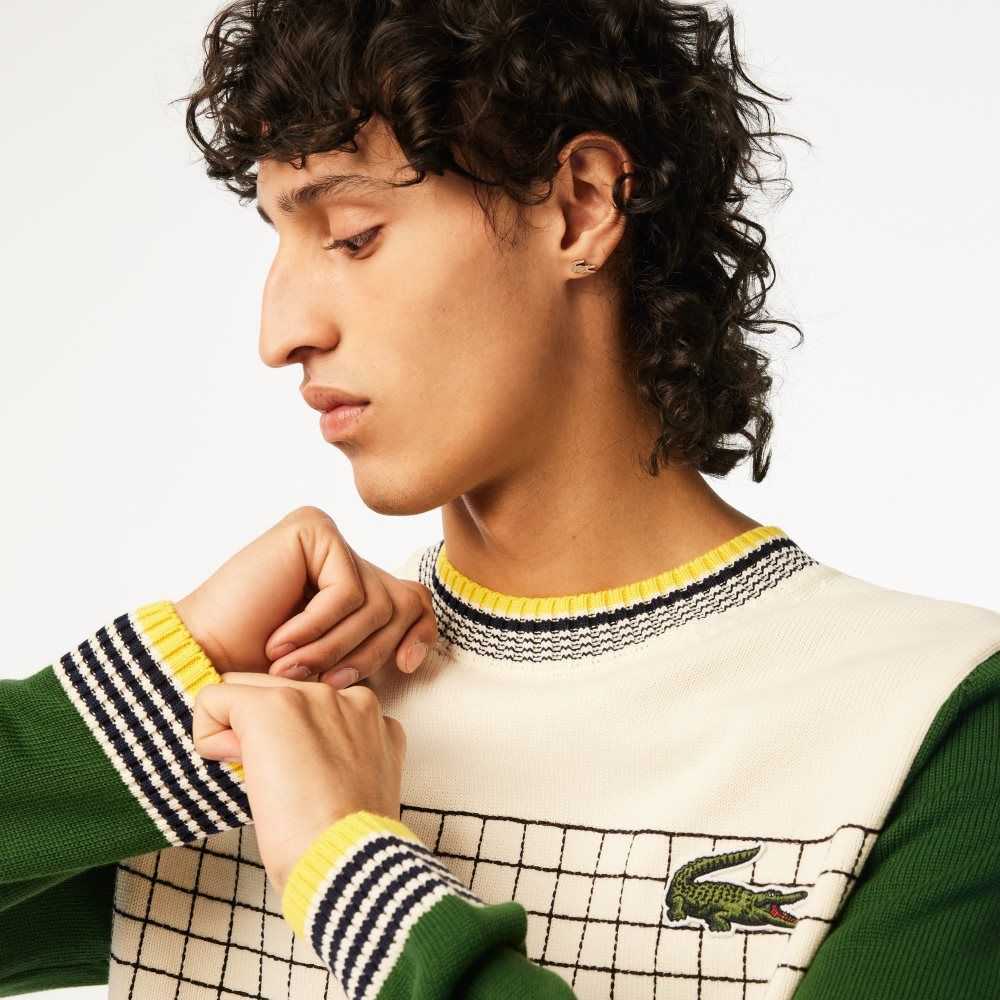 Lacoste Relaxed Fit Organic Bomull Hvite Grønn | 1207-GCRBM