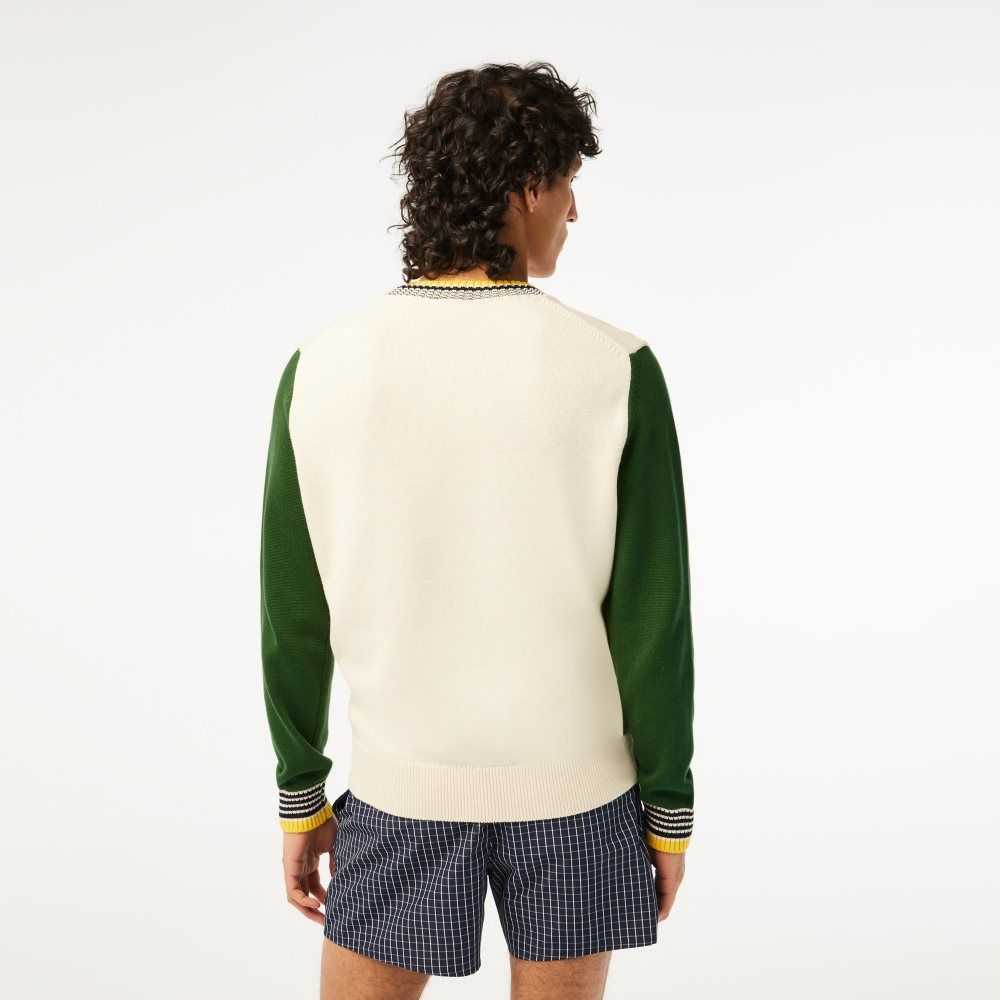 Lacoste Relaxed Fit Organic Bomull Hvite Grønn | 1207-GCRBM