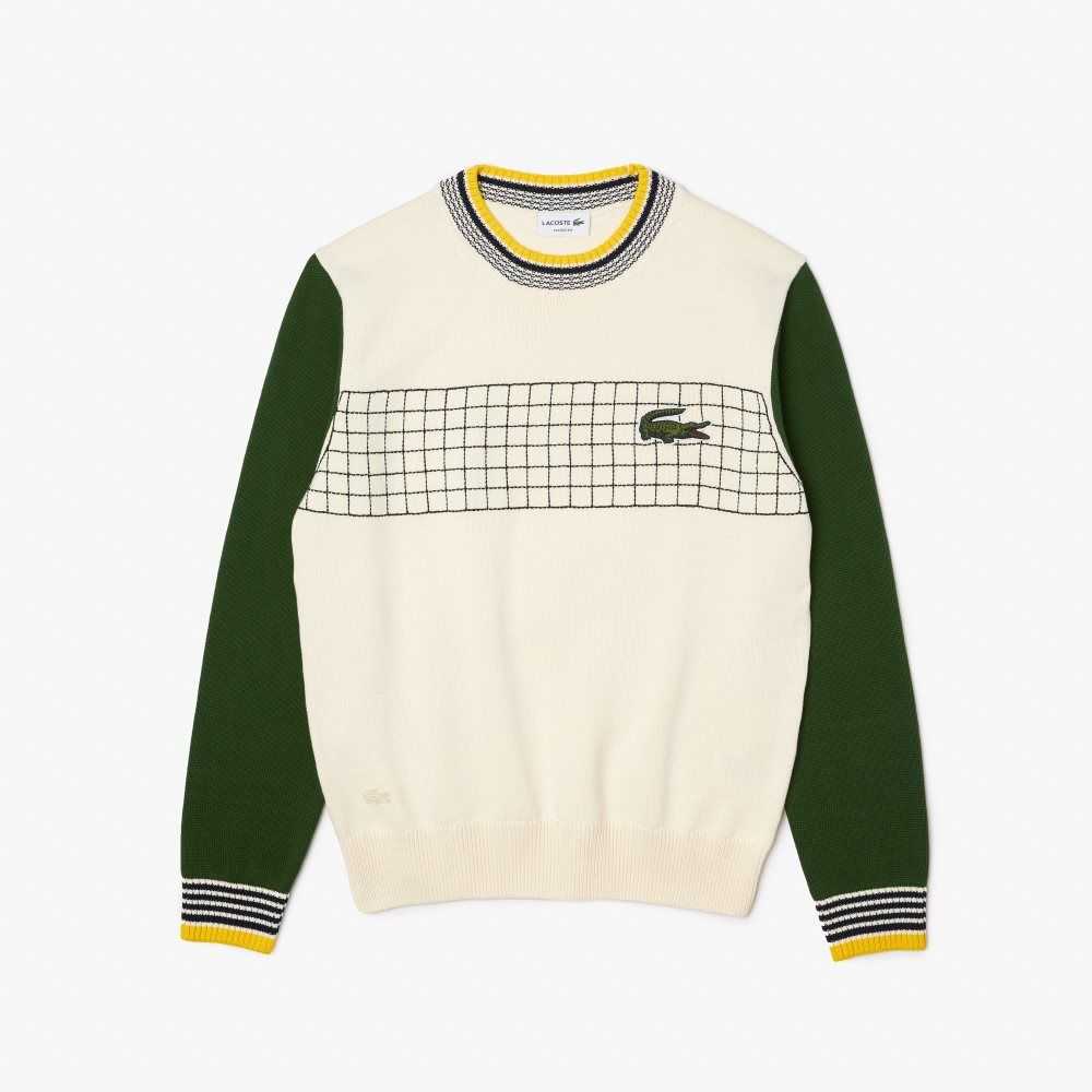 Lacoste Relaxed Fit Organic Bomull Hvite Grønn | 1207-GCRBM