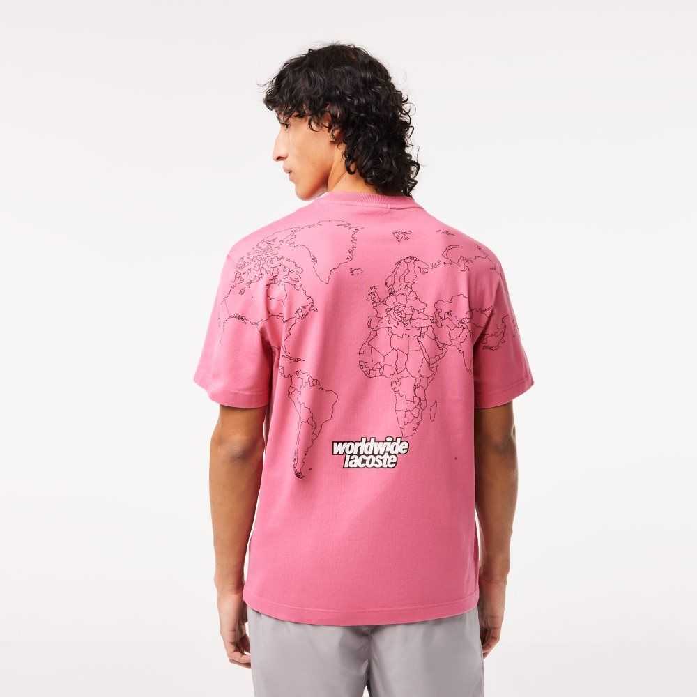 Lacoste Relaxed Fit Organic Bomull Jersey Rosa | 2086-XYPBW