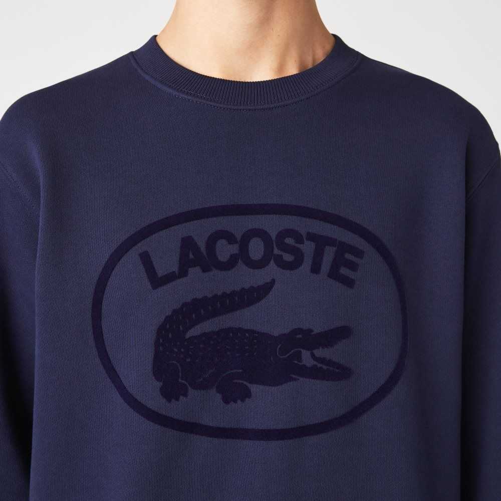 Lacoste Relaxed Fit Organic Bomull Marineblå Blå | 1895-POTLC