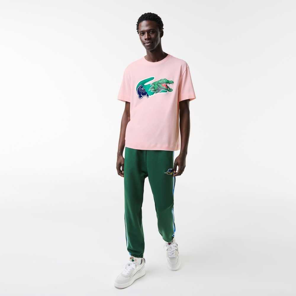 Lacoste Relaxed Fit Oversized Crocodile Lyse Rosa | 1976-PWKSX