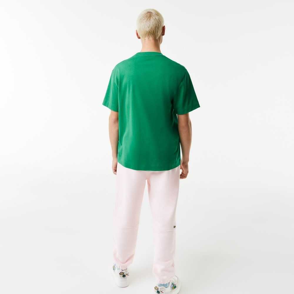 Lacoste Relaxed Fit Oversized Crocodile Grønn | 5629-JINZY