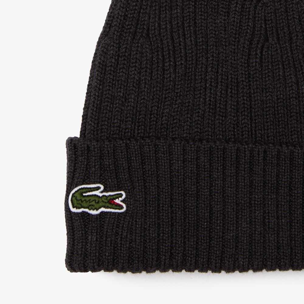 Lacoste Ribbet Ull Beanie Grå | 7541-QCHJM