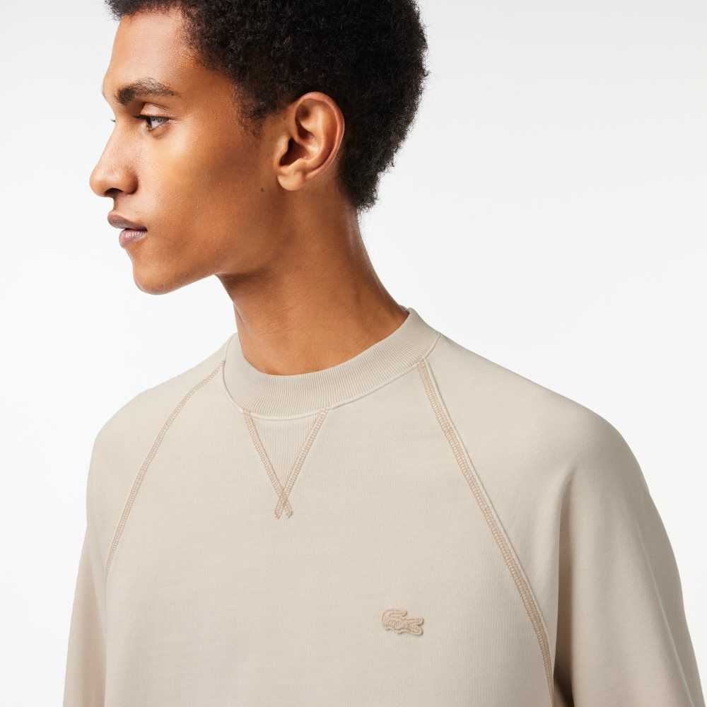 Lacoste Round Neck Organic Bomull Beige | 1609-JHGBQ