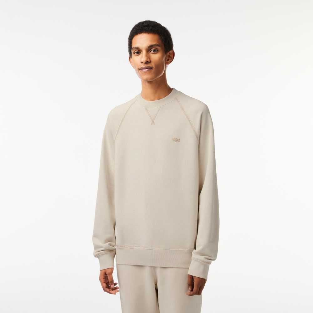 Lacoste Round Neck Organic Bomull Beige | 1609-JHGBQ