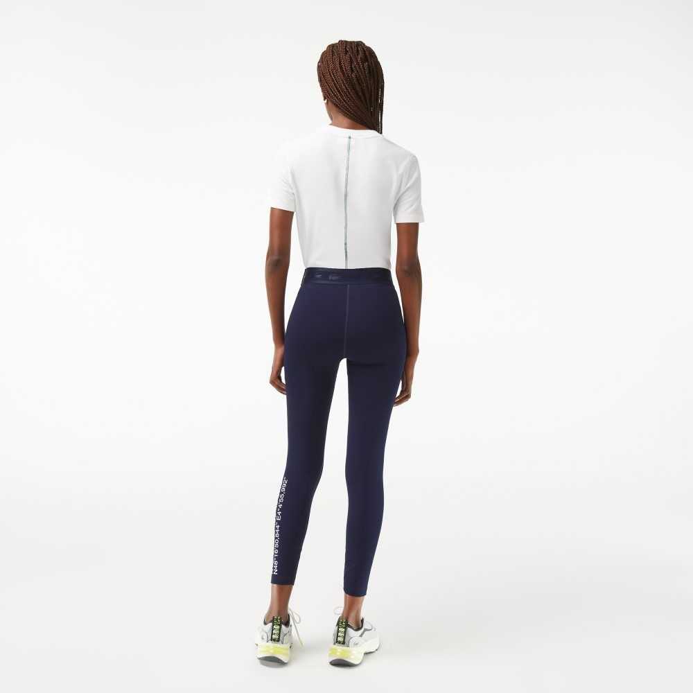 Lacoste SPORT 7/8 Length Recycled Polyester Leggings Marineblå Blå | 3497-STXQI