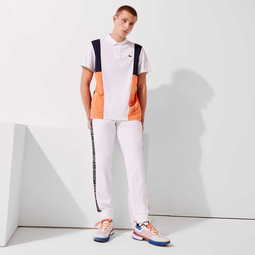 Lacoste SPORT Branded Bands Tracksuit Hvite Oransje Marineblå Blå | 3628-UNRJF