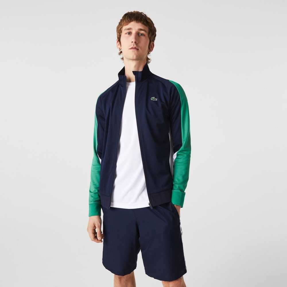 Lacoste SPORT Classic Fit Zip Tennis Marineblå Blå Grønn Hvite | 6097-ZIVRE