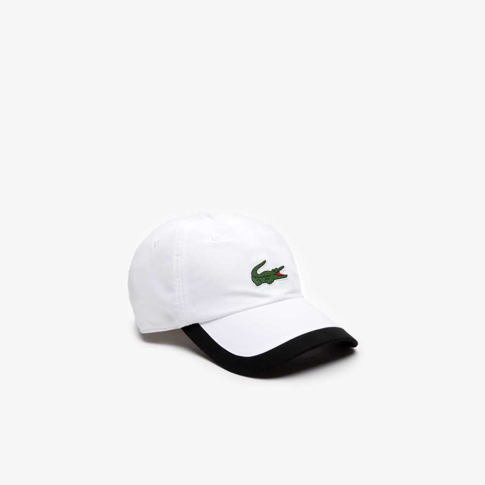 Lacoste SPORT Contrast Border Lette Hvite Svarte | 0328-KLQTN