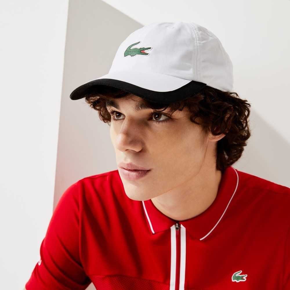 Lacoste SPORT Contrast Border Lette Hvite Svarte | 0328-KLQTN