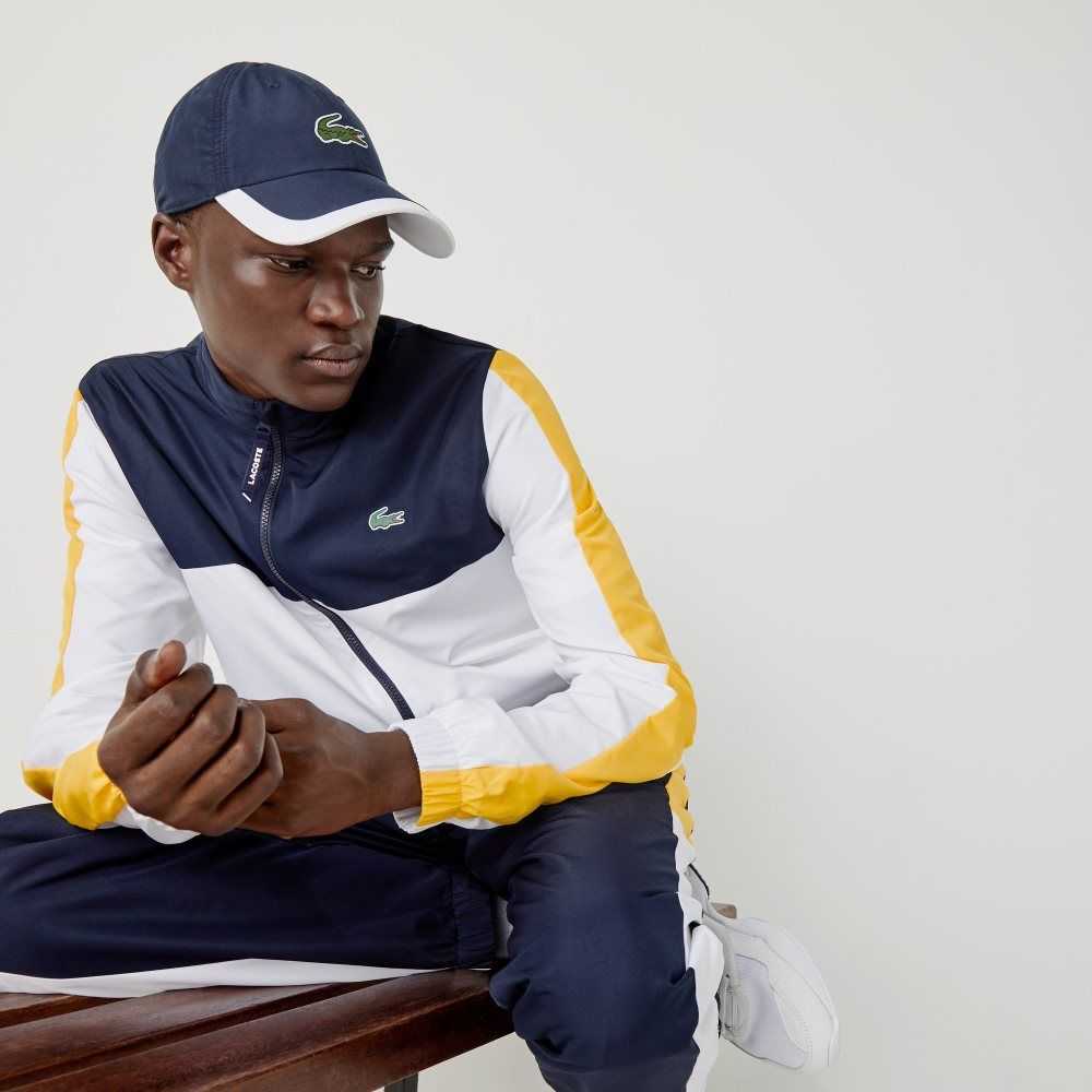 Lacoste SPORT Contrast Border Lette Marineblå Blå Hvite | 3928-FTDZM