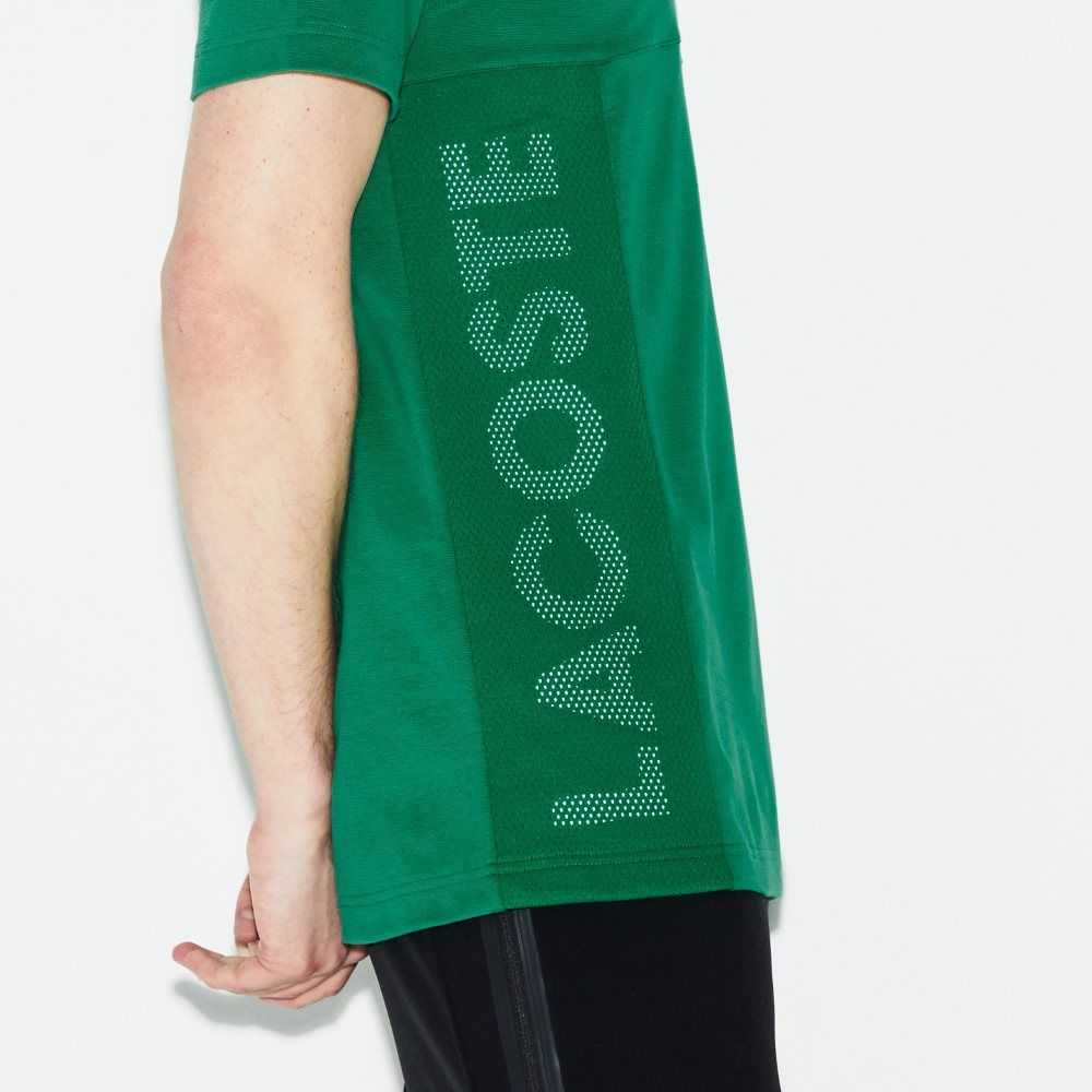 Lacoste SPORT Crew Neck Lettered Ultra Light Bomull Grønn Hvite | 4532-QBELA