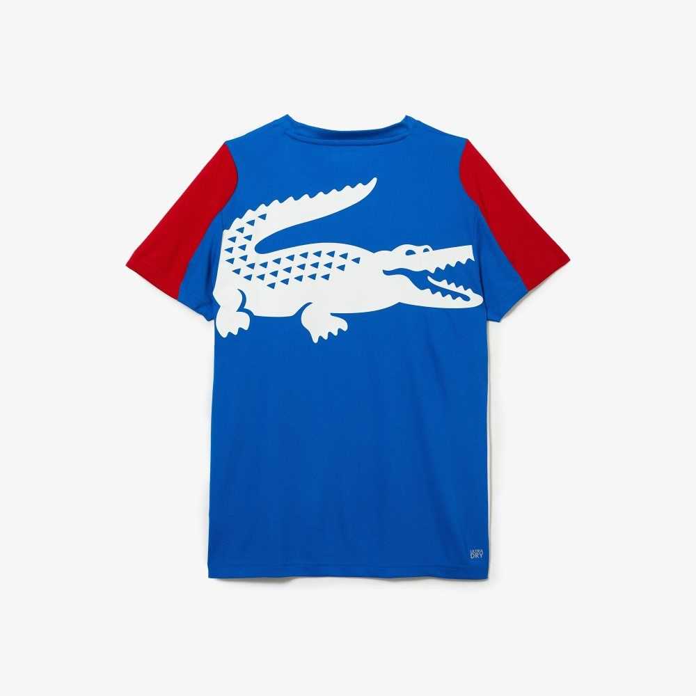 Lacoste SPORT Crocodile Print Tennis Blå Rød Hvite | 3950-ZBUFY