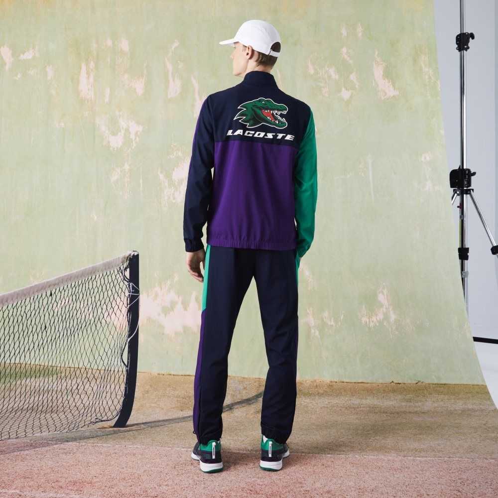 Lacoste SPORT Crocodile Print Tennis Tracksuit Marineblå Blå Grønn Lilla Hvite | 2978-ZWPRE