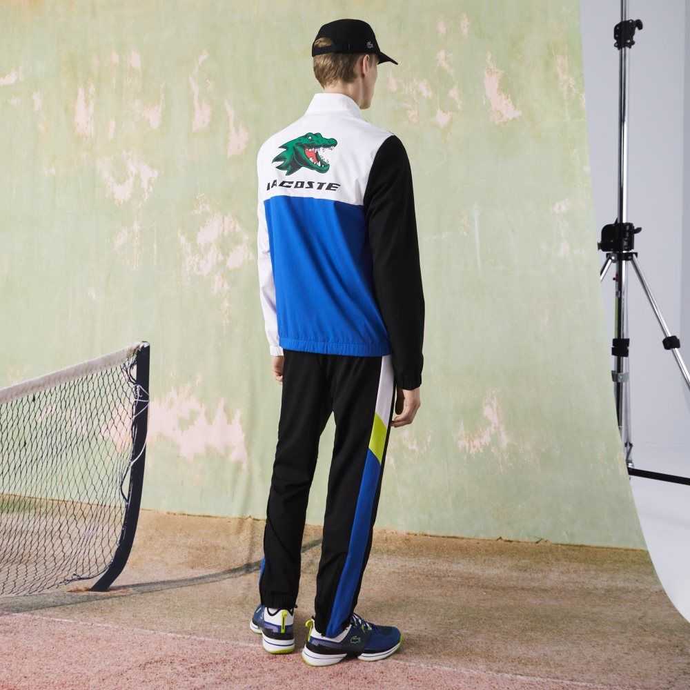 Lacoste SPORT Crocodile Print Tennis Tracksuit Hvite Svarte Blå Gul | 9578-RZGUY