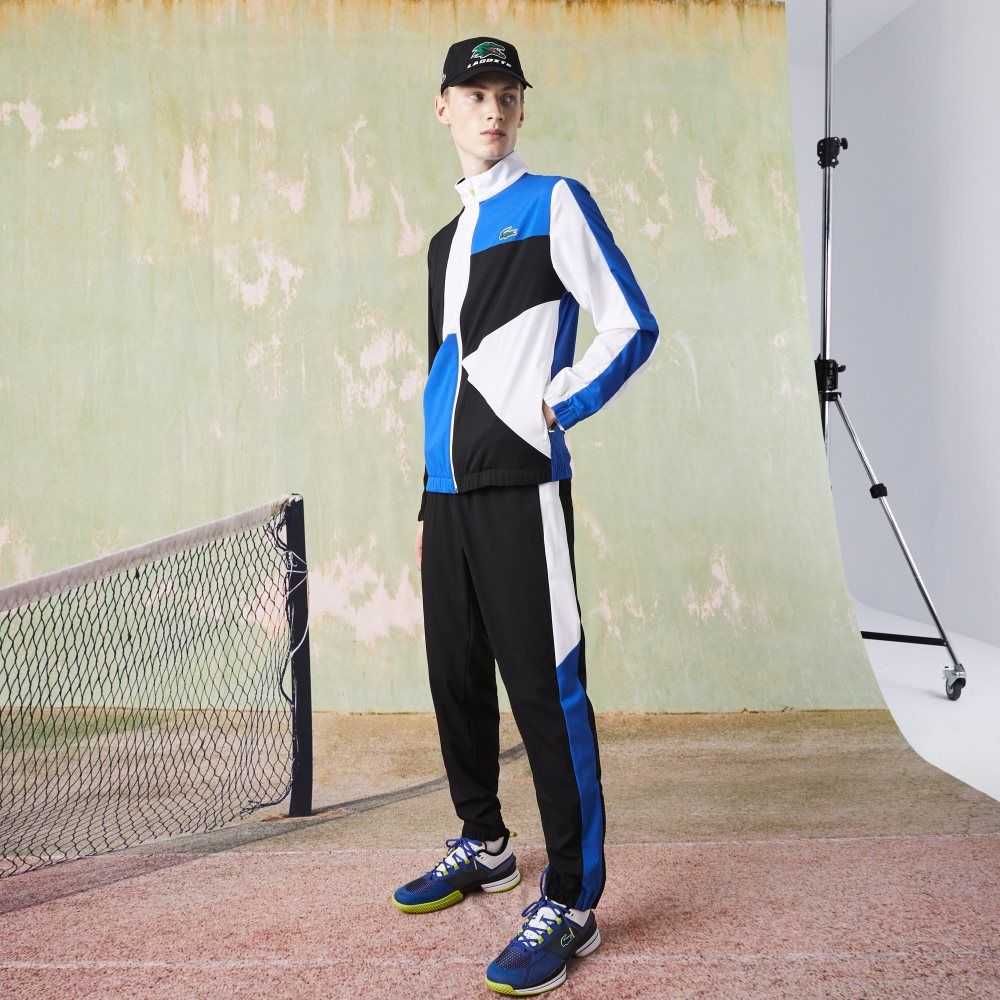 Lacoste SPORT Crocodile Print Tennis Tracksuit Hvite Svarte Blå Gul | 9578-RZGUY