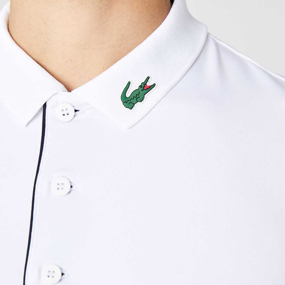 Lacoste SPORT Jersey Golf Hvite Marineblå Blå | 1027-NXQLO