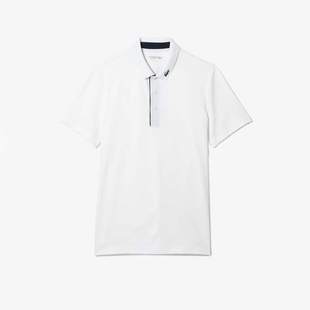 Lacoste SPORT Jersey Golf Hvite Marineblå Blå | 1027-NXQLO