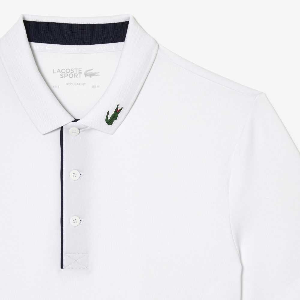 Lacoste SPORT Jersey Golf Hvite Marineblå Blå | 1027-NXQLO