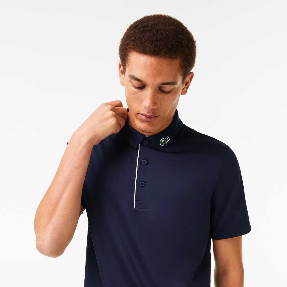 Lacoste SPORT Jersey Golf Marineblå Blå Hvite | 4078-VZPUR