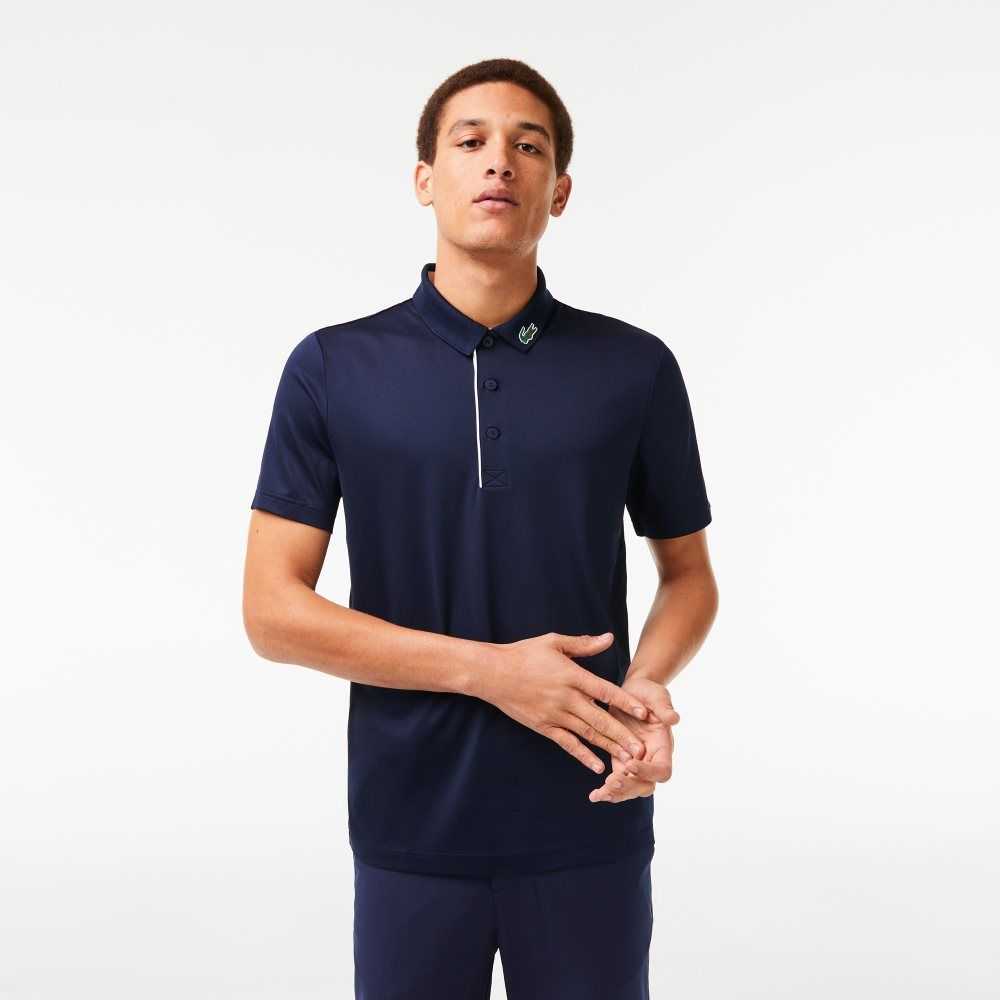 Lacoste SPORT Jersey Golf Marineblå Blå Hvite | 4078-VZPUR