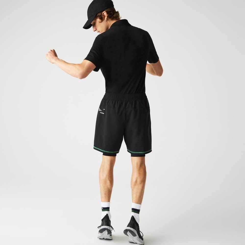 Lacoste SPORT Layered Svarte Grønn Hvite | 0857-CFHBV